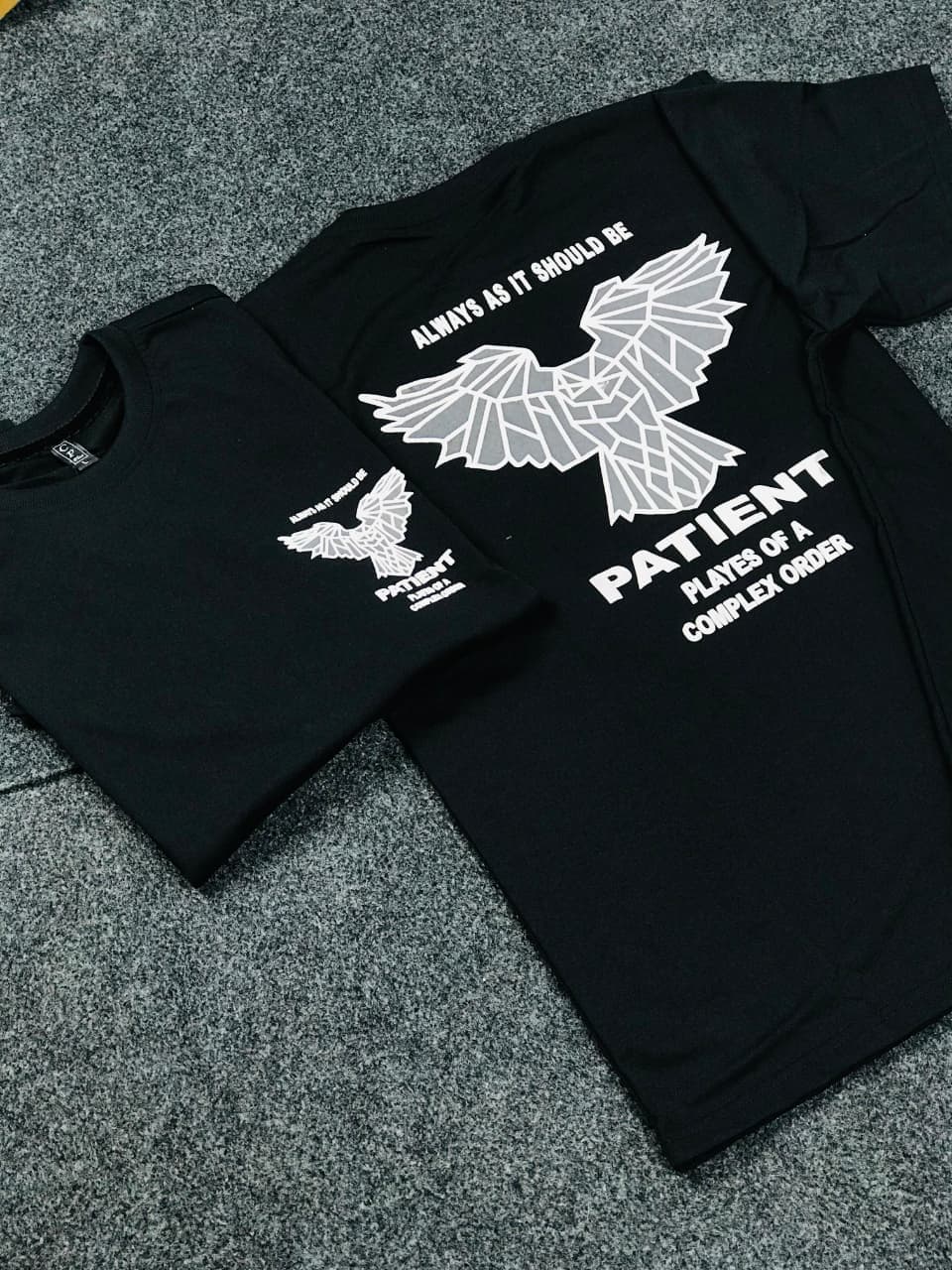 Black Geometric Eagle Tee